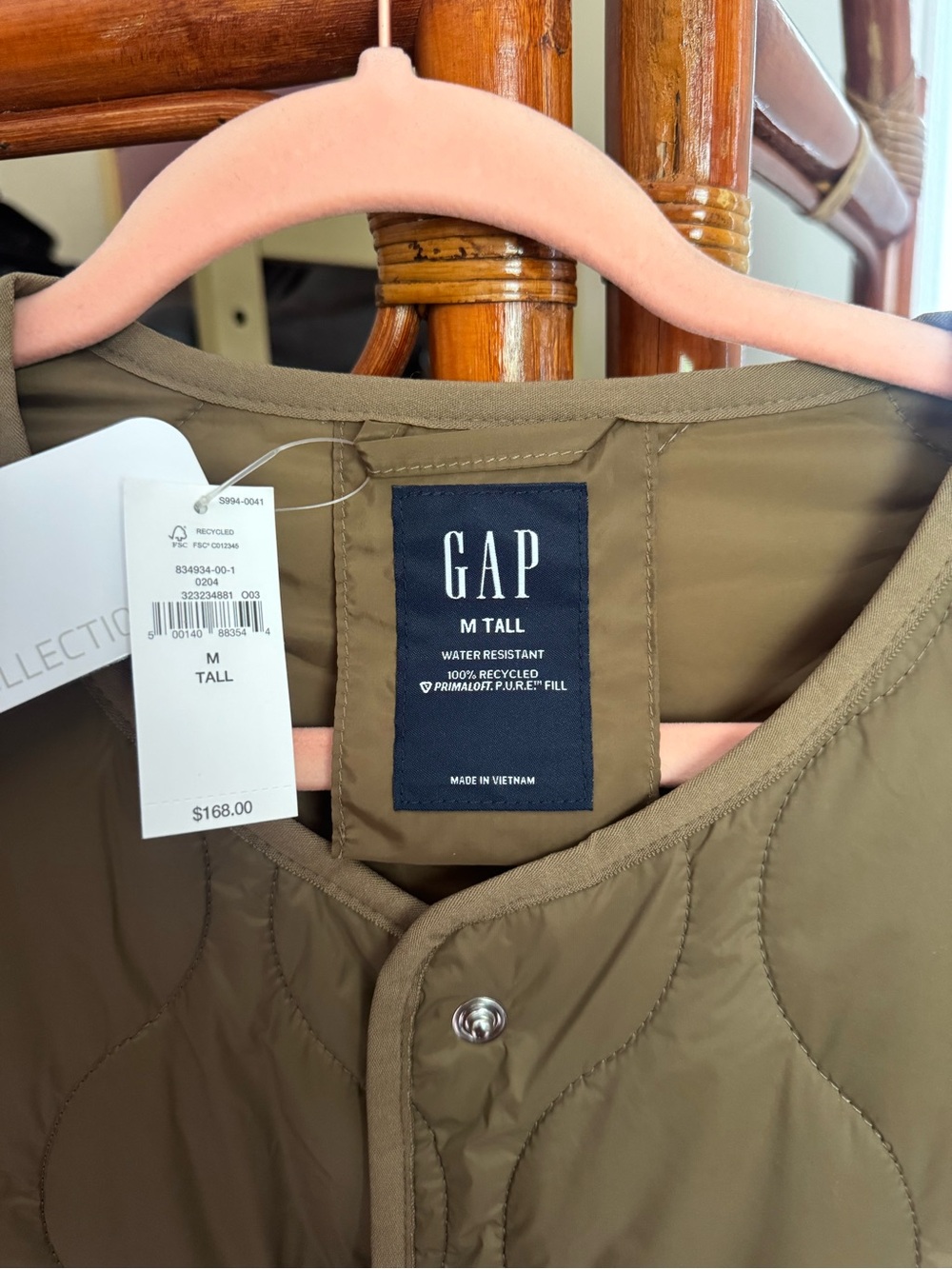 GAP Recycled Lightweight Oversized Quilted Liner Jacket - Picture 8 of 8